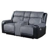 Alicia - Console Reclining Loveseat - Gray Black by Couch.com