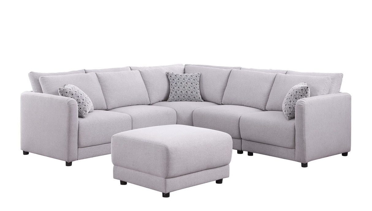 Penelope - Fabric Reversible Modular Sectional Sofa With Ottoman And Pillows by Couch.com