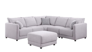 Penelope - Fabric Reversible Modular Sectional Sofa With Ottoman And Pillows by Couch.com