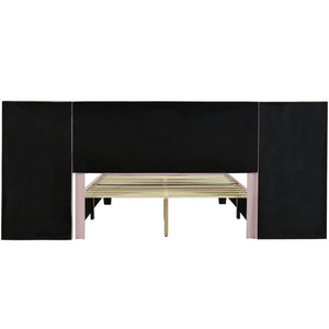 Upholstered Platform Bed With Big Headboard by Couch.com