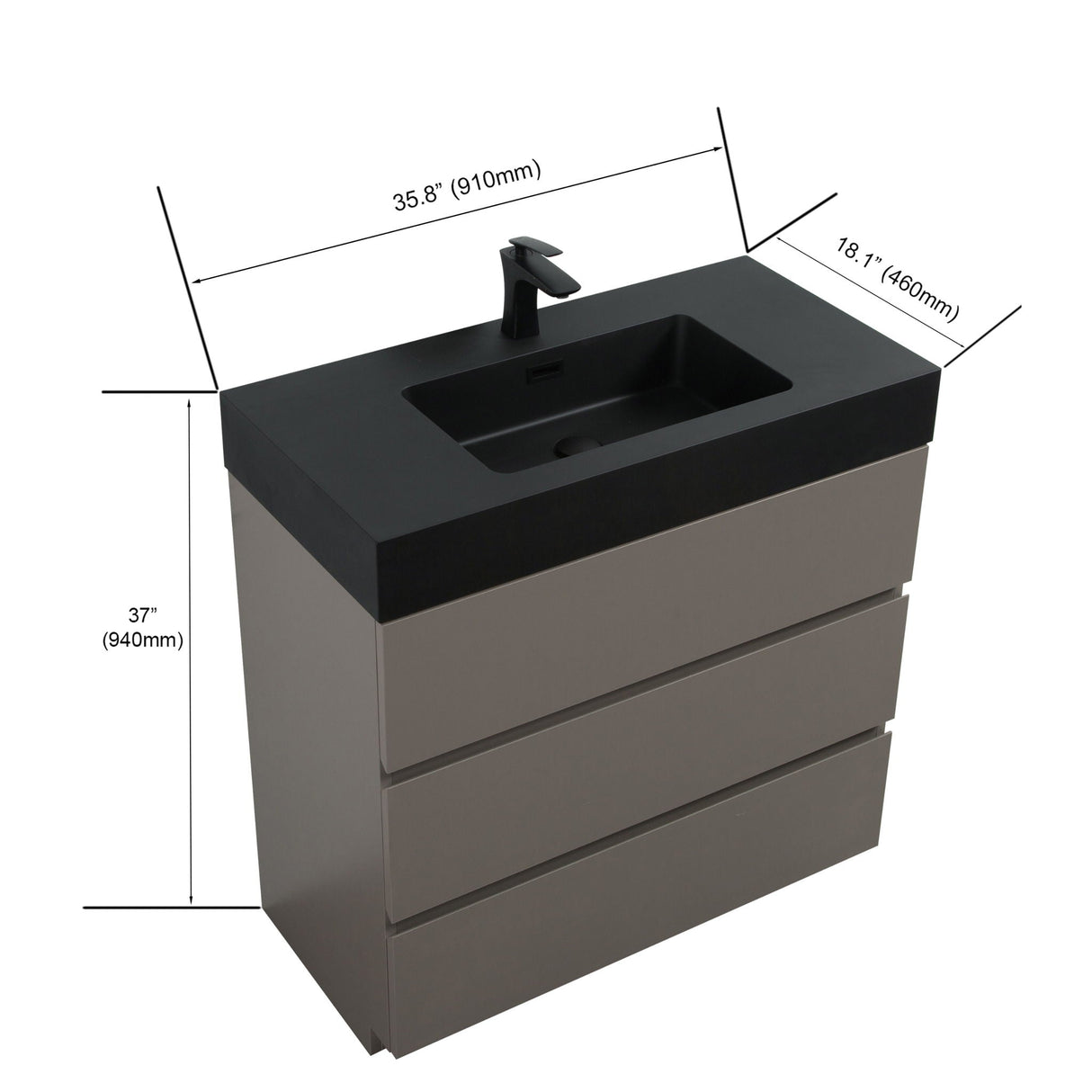 Alice - Bathroom Vanity With Sink, Large Storage Freestanding