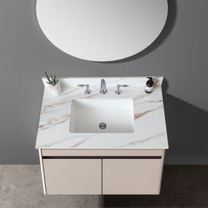 Vanity Top With Undermount Sink And Backsplash, Sintered Stone by Couch.com