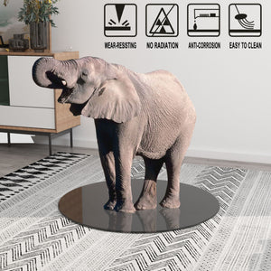 24" Round Tempered Glass Table Top Glass 1 / 4" Thick Round Polished Edge - Black by Couch.com