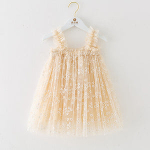 Summer Girls' Sweet Spaghetti-strap Gauze Skirt