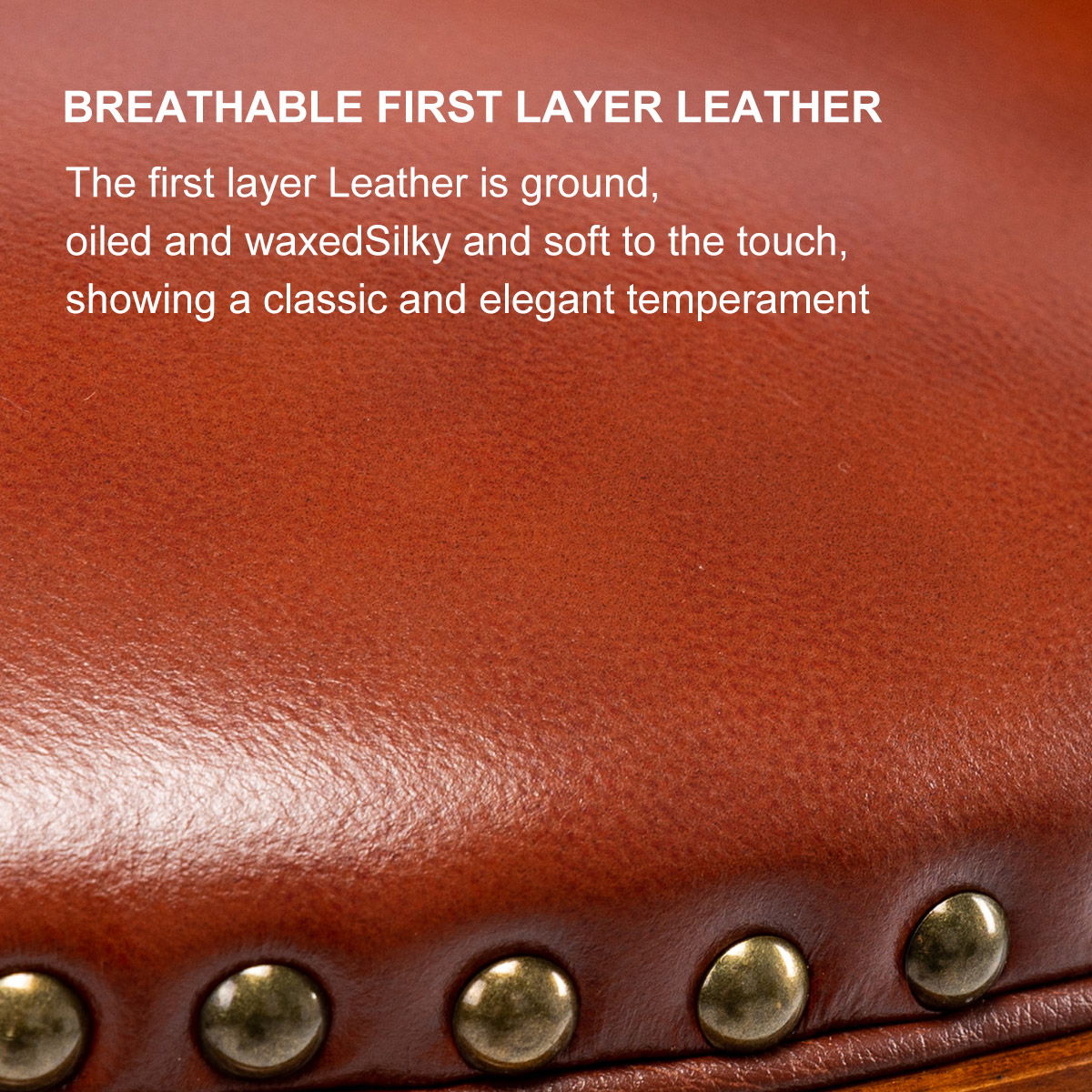 Seat Height 26'' Cow Top Leather Wooden Bar Stool, 360 Degree Swivel Bar Height Chair With Backs For Home Kitchen Counter by Couch.com