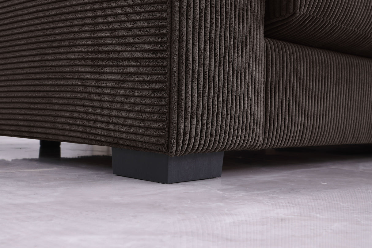 Naomi - 3 Piece Upholstered Sectional - Dark Brown by Couch.com