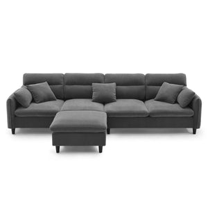 Modern Convertible Sectional Sofa L Shaped Reversible Couch Set With Free Pillows 5 Seat Cloud With Ottoman by Couch.com
