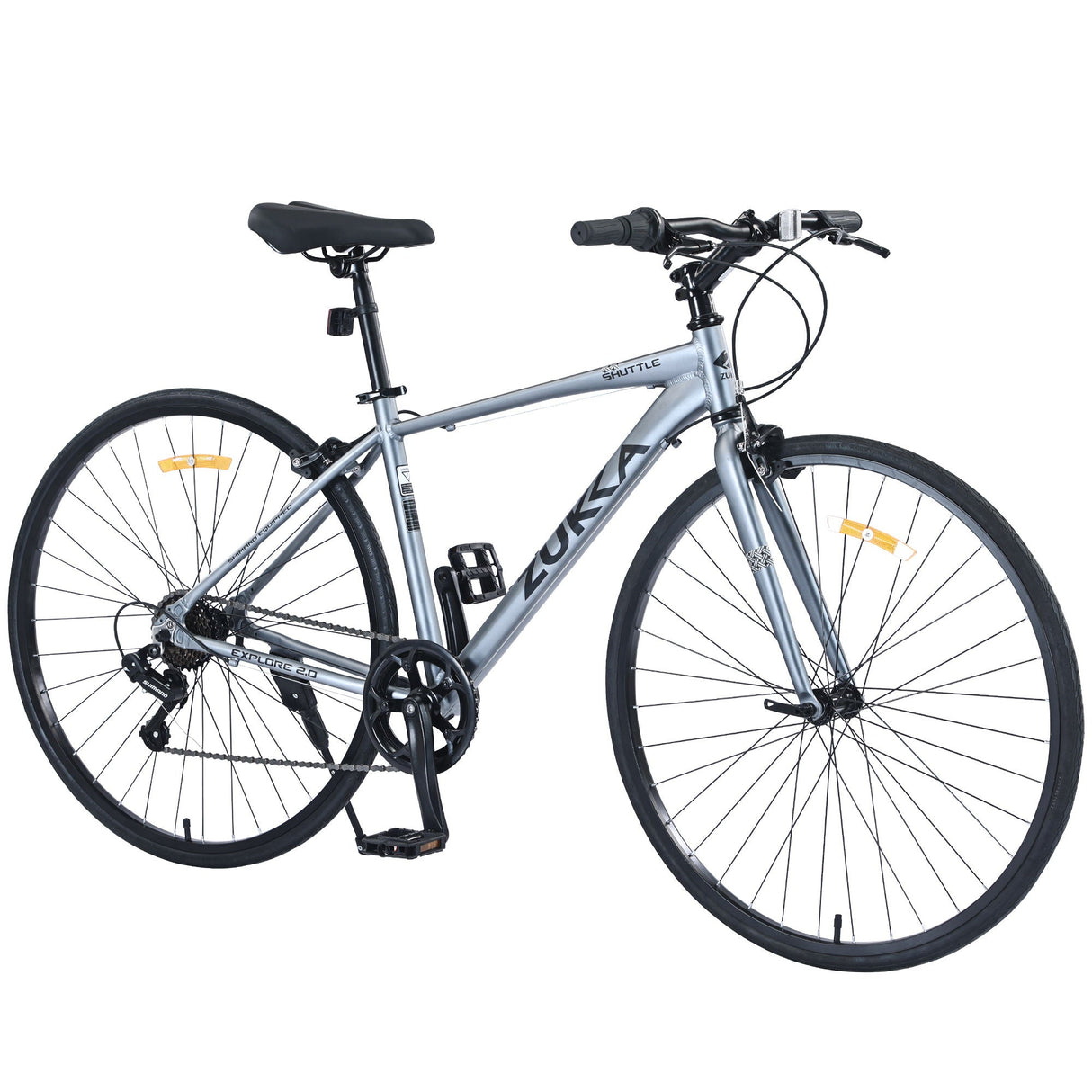 Shimano - 7 Speed Hybrid Bike Aluminum Alloy Frame C-Brake 700C Road Bike For Men Women's City Bicycle by Couch.com