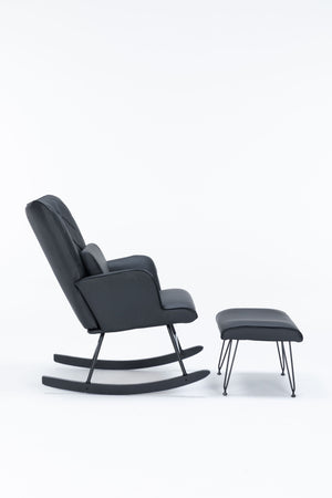 Rocking Accent Chair With Lumbar Pillow And Ottoman by Couch.com