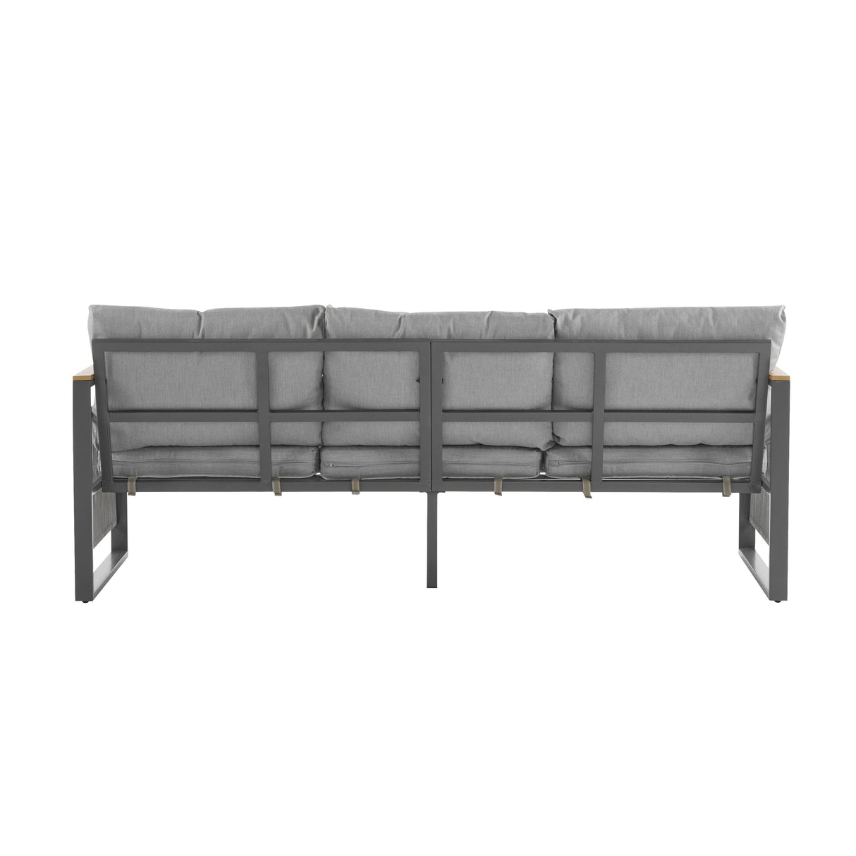 4-Pieces Outdoor Metal Patio Furniture Set with Cushions