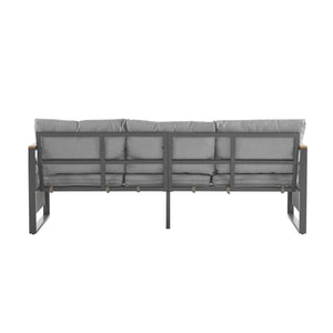4-Pieces Outdoor Metal Patio Furniture Set with Cushions