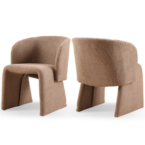 Modern Accent Chair Brown Single Sofa Chair, Upholstered Side Chair Teddy Comfy Chair For Dining Room / Bedroom / Living Room / Reception by Couch.com
