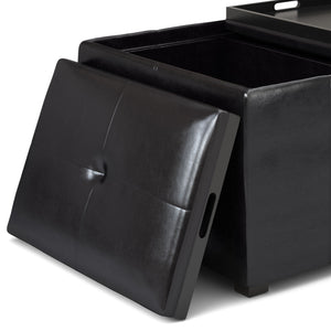 Avalon - Small Coffee Table Storage Ottoman - Midnight Black by Couch.com