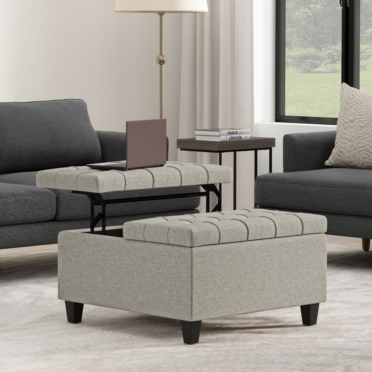 Harrison - Upholstered Coffee Table Storage Ottoman by Couch.com