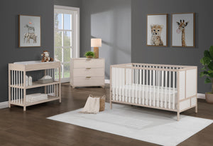 Pixie Finn 3-in-1 Convertible Crib, Washed Natural / White