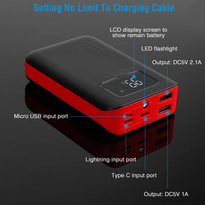 10000mAh Portable Power Bank Dual USB Charge Ports with LCD Display by DirectDeals
