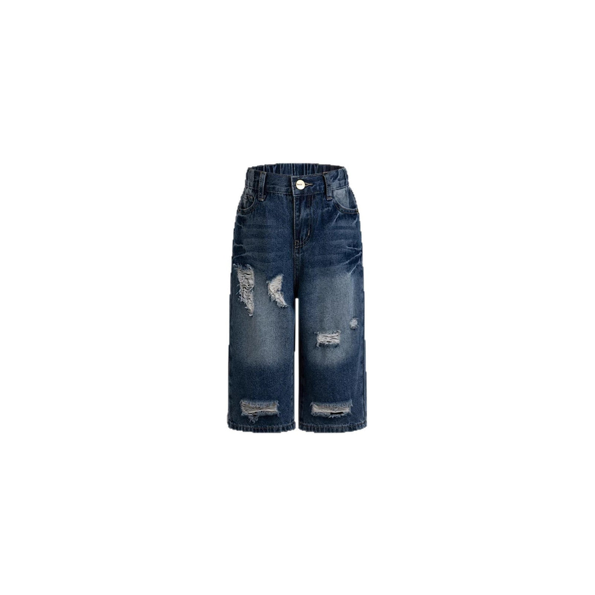 Girl's Nostalgic Washed Distressed Jeans