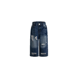 Girl's Nostalgic Washed Distressed Jeans