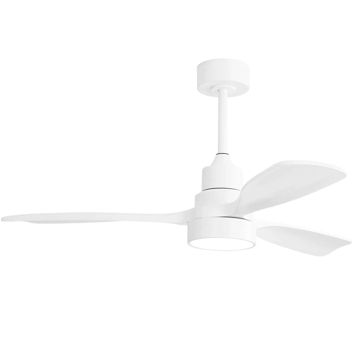 Indoor Wood Ceiling Fan With 3 Solid Wood Blades Remote Control Reversible Dc Motor For Living Room - White by Couch.com