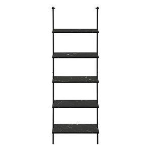 Bookshelf, Bookcase, Etagere, Ladder, 5 Tier, For Office, Marble Look Contemporary & Modern by Couch.com
