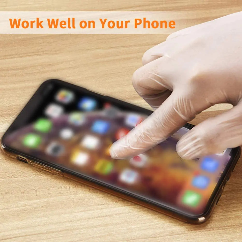 General Purpose Clear Vinyl Disposable Gloves Medium 50 pairs /100 pcs /Box