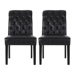 Broxton Tuft Dining Rolltop Chairs With Button Tufted Backrest (Set of 2)