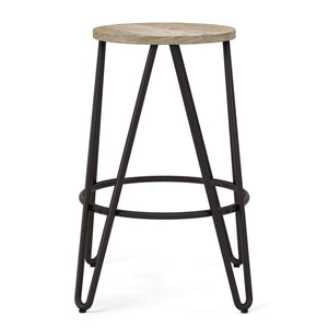 Simeon - Multifunctional Metal Stool With Wood Seat by Couch.com