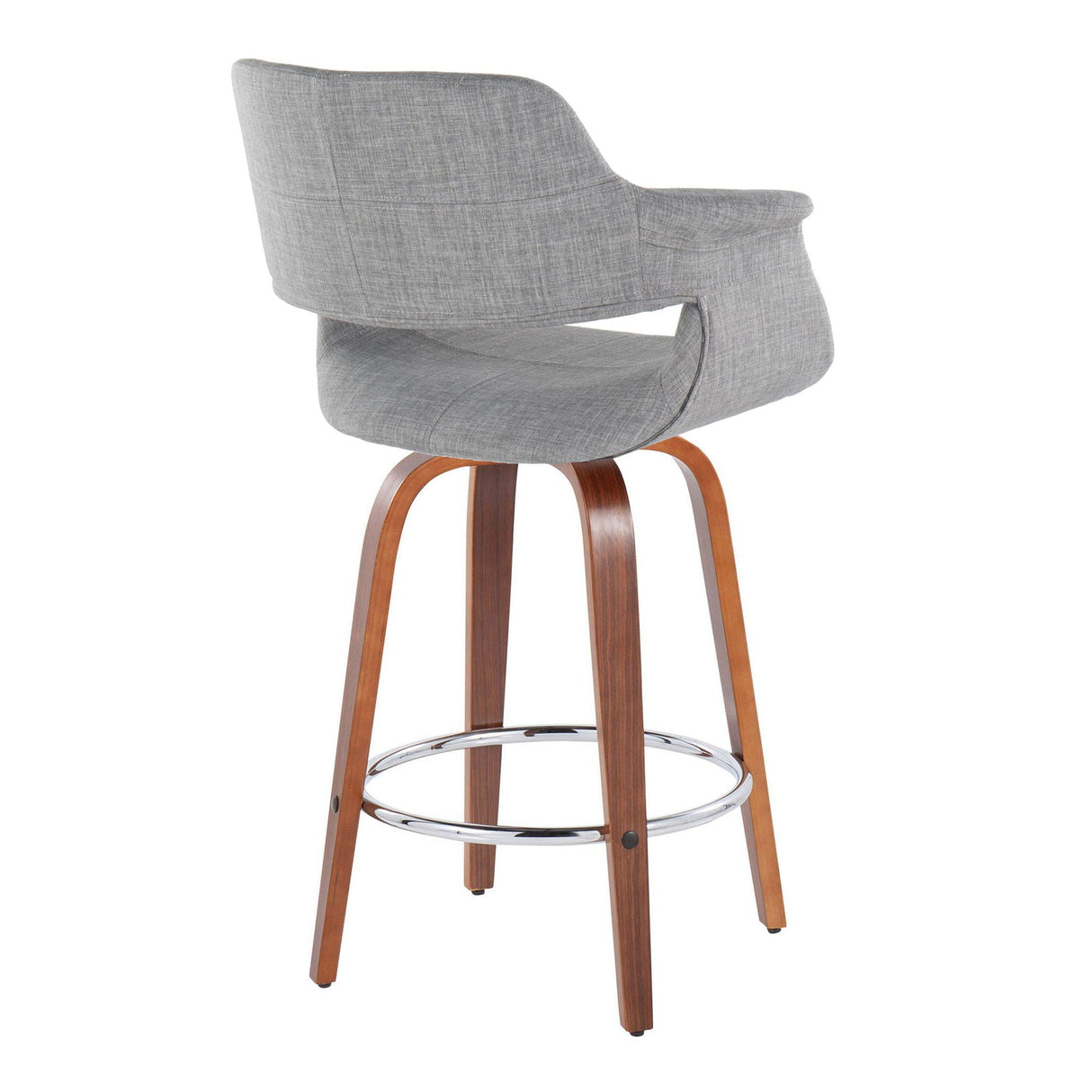 Vintage Flair - Mid-Century Modern Fixed Height Counter Stool With Swivel With Round Footrest (Set of 2) by Couch.com