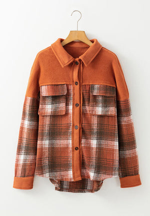 Plaid Button Up Long Sleeve Jacket Classic & Timeless Lightwear Outerwear For women and Girls