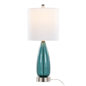 Bottega - Contemporary Table Lamp (Set of 2) - Sapphire Blue / Nickel / White by Couch.com
