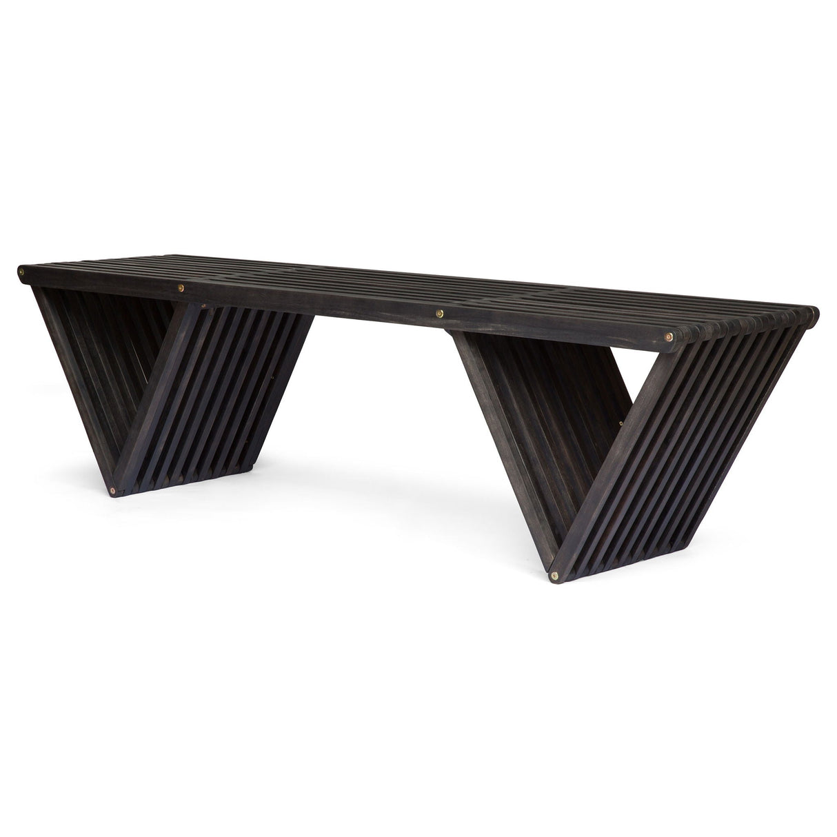 Gloaming - Outdoor Bench With Slat Design And Triangular Base by Couch.com