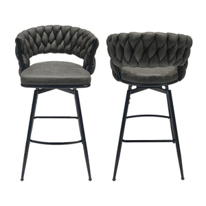 Bar Stool 360 Swivel With Back Footrest