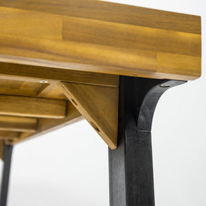 Acacia Wood Patio Dining Table, 69'L Rectangle Outdoor Table
