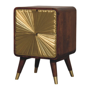 Avora - Brass Embossed 2 Drawer Nightstand - Brown / Golden by Couch.com
