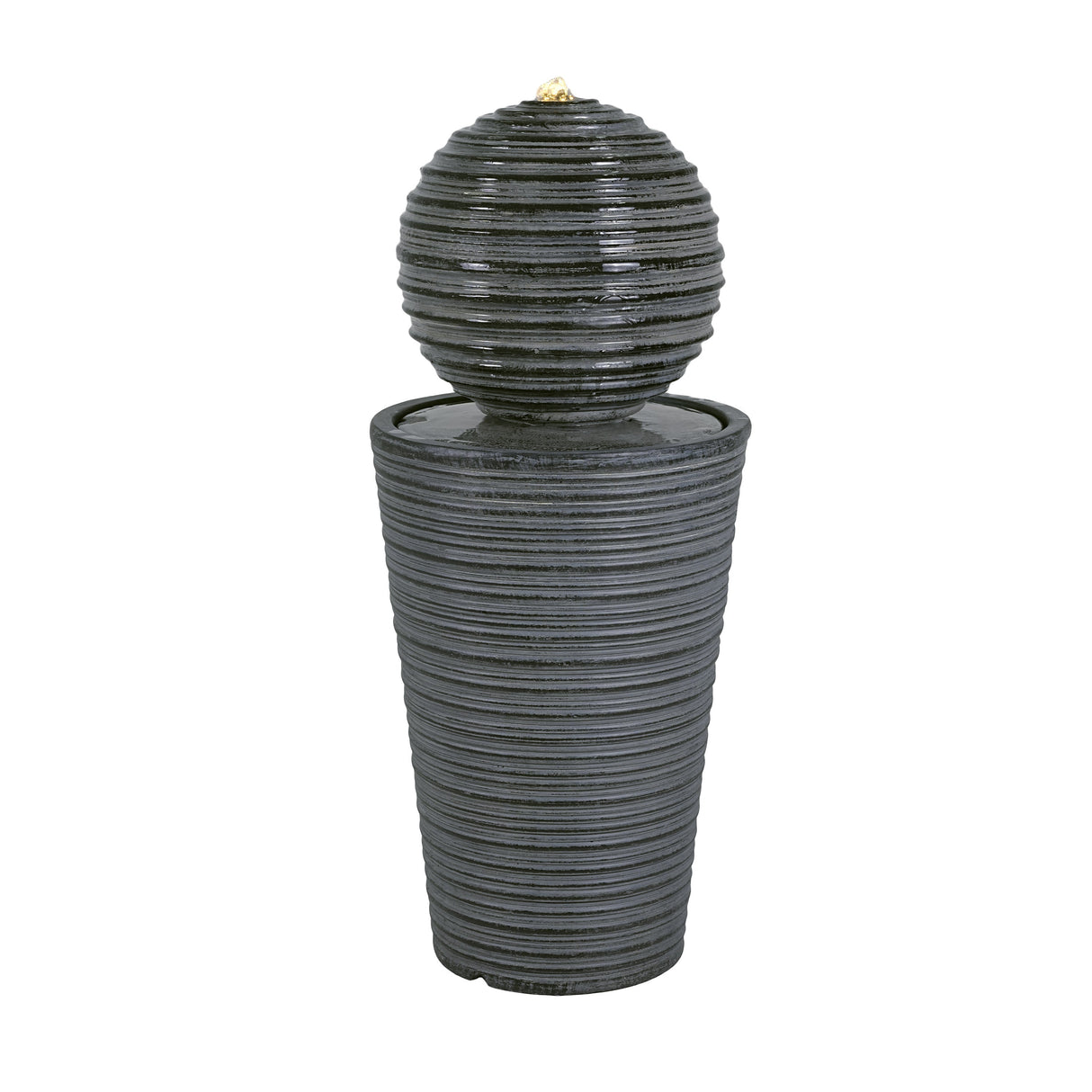 31.5' Tall Striped Concrete Column Fountain with LED Light