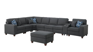 Hannah - Sectional Sofa With Ottoman - Dark Gray by Couch.com