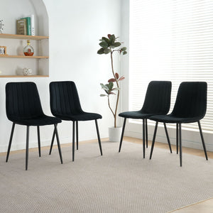 Dining Chair, Modern Kitchen Dining Chair With Cushion Back, Upholstered Side Chair With Coated Metal Legs, Family Kitchen Dining Room And Living Room (Set of 4 by Couch.com