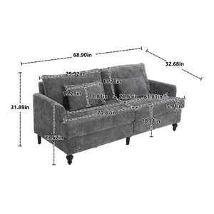 Mid Century Modern Fabric Loveseat Sofa, 2 Seat Upholstered Couch