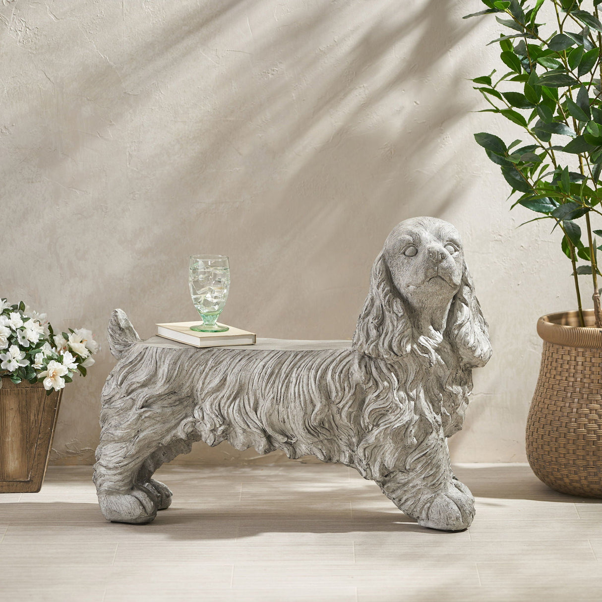 Cocker Spaniel Dog Statue - Gray by Couch.com