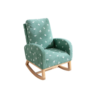 Modern Accent Rocker Armchair With Side Pocket, Upholstered High Back by Couch.com