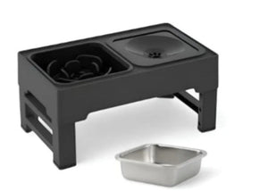 Dog Double Bowls Stainless Stand Adjustable Height Pets Feeding Dish Bowl Big Dog Elevated Food Water Feeders For Dogs  Pet Products
