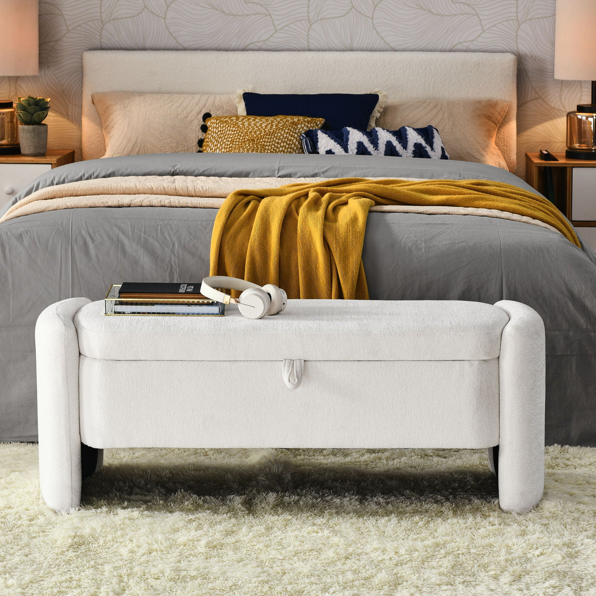 Oval Ottoman Storage Bench Chenille Bench With Large Storage Space For The Living Room, Entryway And Bedroom by Couch.com