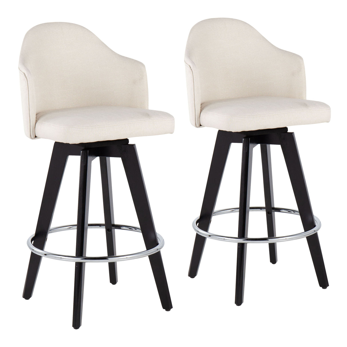 Ahoy - Contemporary Fixed Height Counter Stool With Round Footrest (Set of 2) by Couch.com