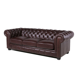 Traditional Tufted Leather Chesterfield Nailhead Sofa by Couch.com