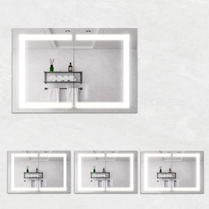 Medicine Cabinet With LED Vanity Mirror, Anti-Fog, Waterproof, Dimmable With Touch Switch