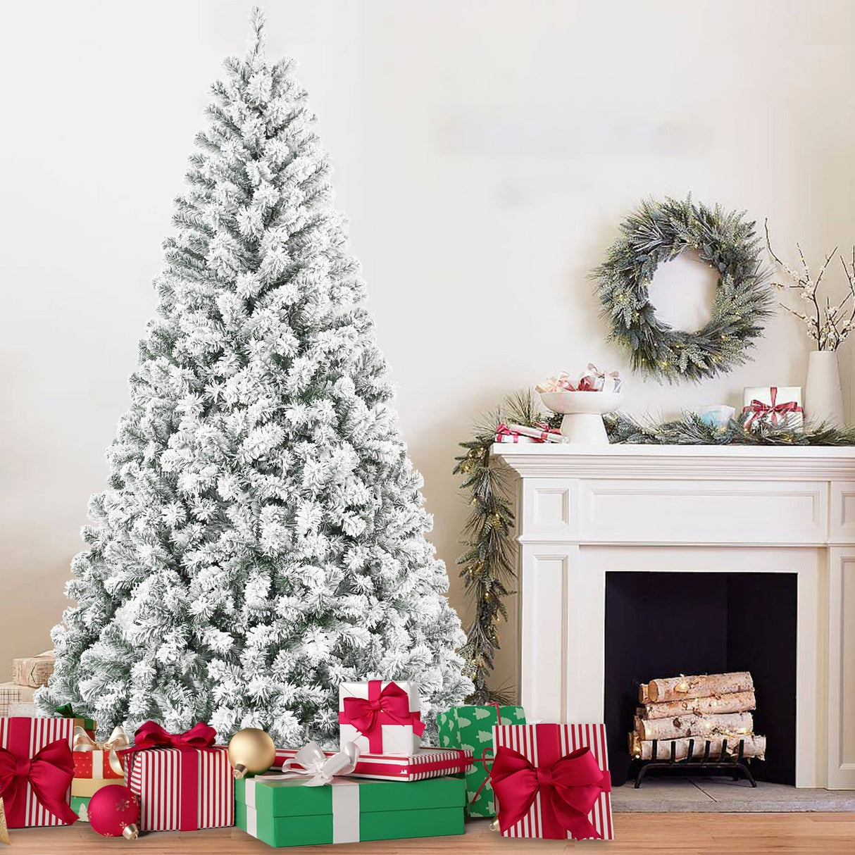 4FT Flocked Christmas Tree with 233 Tips
