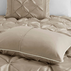 7 Piece Tufted Comforter Set Taupe California King