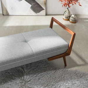 Cora - Mid-Century Modern Gray Bench - Gray by Couch.com