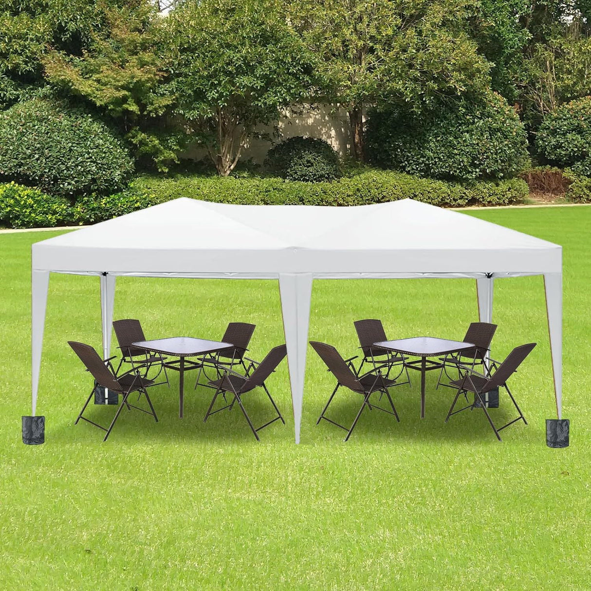 10'X20' Folding Canopy With 6 Removable Sidewalls Outdoor Event Shelter UPF 50+ Gazebo Portable Tents For Parties Beach Camping Wedding Ez Pop Up Canopy by Couch.com
