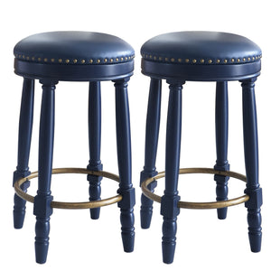 360° Swivel Wooden Barstools With Upholstered Seat, Counter Height (Set of 2) by Couch.com
